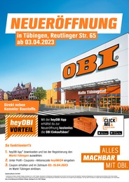 OBI Prospekt für Schönaich mit 4 Seiten OBI Prospekt für Schönaich: NEUERÖFFNUNG, 4 Seiten, 03.04.2023 - 15.04.2023