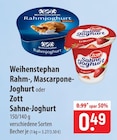 Weihenstephan Rahm-, Mascarpone- Joghurt oder Zott Sahne-Joghurt Angebote bei famila Nordost Pinneberg für 0,49 €