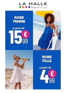 Catalogue La Halle à Mende cette semaine, valable du 27/05/2026 au 31/05/2026 Prospectus La Halle à Mende, "Habille la vie", 1 page de promos valables du 27/05/2026 au 31/05/2026