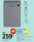 Lave vaisselle 60cm - Beko - E.Leclerc à Bergerac Lave vaisselle 60cm - Beko en promo chez E.Leclerc Bergerac à 259,00 €
