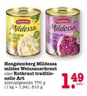 Mildessa mildes Weinsauerkraut oder Rotkraut traditionelle Art Angebote von Hengstenberg bei E center Wiesbaden für 1,49 €