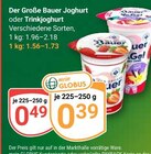 Joghurt im Angebot bei GLOBUS in Zwickau Joghurt Angebote von Der Große Bauer bei GLOBUS Zwickau für 0,39 €