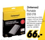 Portable SSD 1TB im Angebot bei MEDIMAX in Potsdam Portable SSD 1TB Angebote von Intenso bei MEDIMAX Potsdam für 66,00 €