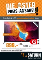 Saturn Prospekt für Langen mit 1 Seiten Saturn Prospekt für Langen: "DIE OSTER PREIS-ANSAGE", 1 Seiten, 09.04.2021 - 10.04.2021