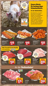 Schweinefleisch im aktuellen REWE Prospekt (Pforzheim) Schweinefleisch im REWE Prospekt "Dein Markt" mit 32 Seiten (Pforzheim)