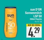 Sonnenschutz im EDEKA Prospekt Sonnenmilch LSF 50 von sun D'OR im aktuellen EDEKA Prospekt für 4,29 €