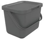 Poubelle à compost avec couvercle gris mat 6 L - 18,7 x 19,2 x 25,7 cm en promo chez Brico Dépôt Créteil à 5,99 €
