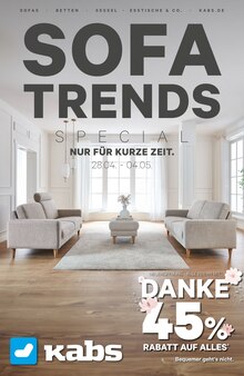 Sofa im aktuellen Kabs Prospekt (Bremen) Sofa im Kabs Prospekt "SOFATRENDS" mit 11 Seiten (Bremen)