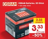 Batterien AA oder AAA von Osram für 3,33 € bei Netto Marken-Discount im Angebot Batterien AA oder AAA von Osram im aktuellen Netto Marken-Discount Prospekt