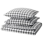 Aktuelles Bettwäsche-Set, 3-teilig anthrazit weiß/Karo 240x220/80x80 cm Angebot bei IKEA in Lübeck ab 39,99 €