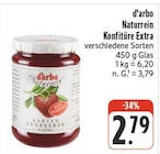 Naturrein Konfitüre Extra Angebote von d'arbo bei EDEKA Bamberg für 2,79 €