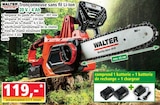 Tronçonneuse sans fil Li-ion 20 V / 4 Ah - WALTER - Norma à Metz Tronçonneuse sans fil Li-ion 20 V / 4 Ah - WALTER en promo chez Norma Metz à 119,00 €