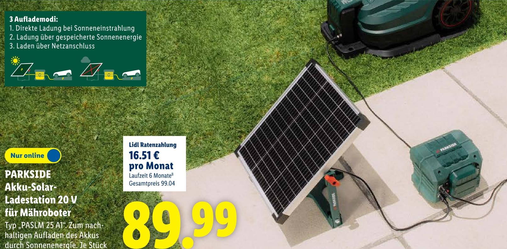 Akku-Solar-Ladestation 20 V für Mähroboter