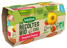 Bébé - Blédina dans le catalogue Monoprix Les Récoltes Bio Pommes/fraises - Blédina en promo chez Monoprix