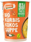 Bio Kürbis Kokos Suppe im REWE Prospekt Bio Kürbis Kokos Suppe von Tress Brüder im aktuellen REWE Prospekt für 2,99 €