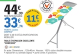 Table à repasser excellente - HOMESIDE en promo chez E.Leclerc Villeneuve-d'Ascq à 33,74 €