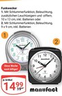 Aktuelles Funkwecker mit Schlummerfunktion, Beleuchtung, zusätzlichen Leuchtzeigern und -ziffern Angebot bei GLOBUS in Mannheim ab 14,99 €
