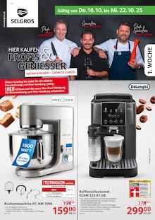 Delonghi Angebot im Selgros Prospekt, gültig von 16.10.2025 bis 22.10.2025 Delonghi Angebot im aktuellen Selgros Prospekt auf Seite 1