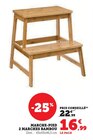 Marche-pied 2 marches bambou en promo chez Hyper U Caen à 16,99 €