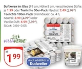 Duftkerze im Glas im Angebot bei GLOBUS in Saarbrücken Duftkerze im Glas Angebote von VILLAVERDE bei GLOBUS Saarbrücken für 1,99 €