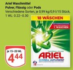 Waschmittel Pulver, Flüssig oder Pods Angebote von Ariel bei GLOBUS Siegen für 4,44 €
