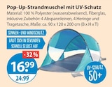 Aktuelles Pop-Up-Strandmuschel mit UV-Schutz Angebot bei V-Markt in Regensburg ab 16,99 €