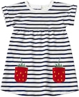 Kleid mit Streifen & Erdbeer-Taschen, blau + weiß, Gr. 122 Angebote von ALANA bei dm-drogerie markt Hameln für 10,90 €