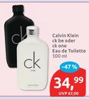 ck be oder ck one Eau de Toilette Angebote von Calvin Klein bei budni Pinneberg für 34,99 €