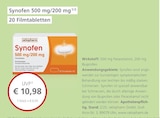 Synofen 500 mg/200 mg bei LINDA Premiumapotheke im Rees Prospekt für 10,98 €