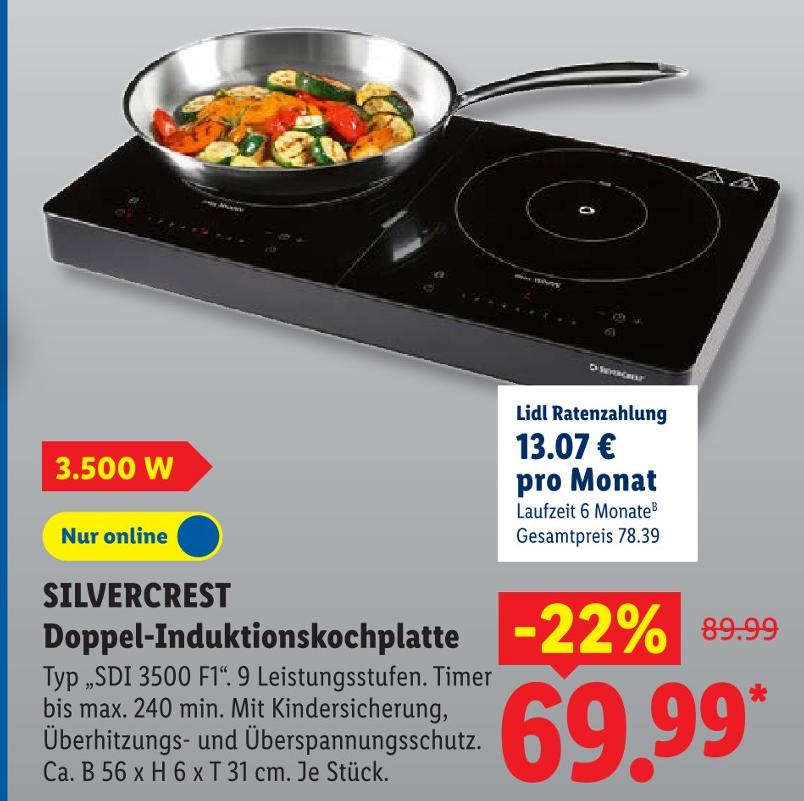 Doppel-Induktionskochplatte