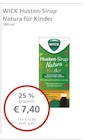 Husten-Sirup Natura für Kinder Angebote von WICK bei LINDA Premiumapotheke Wolfsburg für 7,40 €