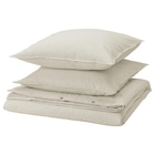 Aktuelles Bettwäsche-Set, 3-teilig weiß beige/Streifen 240x220/80x80 cm Angebot bei IKEA in Bielefeld ab 39,99 €
