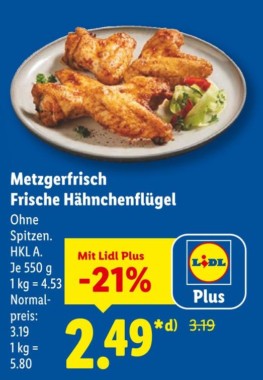 Metzgerfrisch Frische Hähnchenflügel