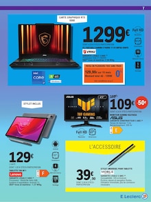 Promotion Lenovo dans le prospectus E.Leclerc, valable du 02/06/2026 au 13/06/2026 Promo Lenovo dans le catalogue E.Leclerc du moment à la page 7