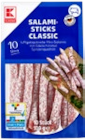 Salami-Sticks von K-CLASSIC für 1,49 € bei Kaufland im Angebot Salami-Sticks von K-CLASSIC im aktuellen Kaufland Prospekt