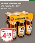 Münchner Hell Angebote von Paulaner bei GLOBUS Bruchsal für 4,49 €