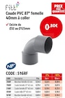 Promo Coude PVC 87° femelle 40mm à coller à 0,80 € dans le catalogue Screwfix à Trith-Saint-Léger