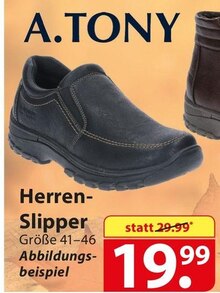 A.Tony Herren-Slipper bei famila Nordost in Delmenhorst A.Tony Herren-Slipper im Angebot bei famila Nordost Delmenhorst für 19,99 €