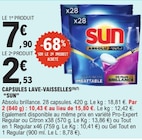 Capsules lave-vaisselles - SUN - E.Leclerc à Valenciennes Capsules lave-vaisselles - SUN en promo chez E.Leclerc Valenciennes à 2,53 €