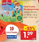 Kindersortiment von Ferdi Fuchs für 1,29 € bei Netto Marken-Discount im Angebot Kindersortiment von Ferdi Fuchs im aktuellen Netto Marken-Discount Prospekt