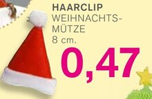 Haarclip Weihnachtsmütze