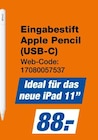 Eingabestift Apple Pencil (USB-C) im Angebot bei expert in Stuttgart Eingabestift Apple Pencil (USB-C) Angebote von Apple bei expert Stuttgart für 88,00 €