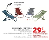 Chilienne 4 positions en promo chez Hyper U La Rochelle à 29,99 €