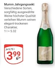 Jahrgangssekt im Angebot bei GLOBUS in Kempen Jahrgangssekt Angebote von Mumm bei GLOBUS Kempen für 3,99 €