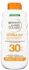 HYDRA 24H protect+ Sonnenmilch von Garnier Ambre Solaire für 5,99 € bei REWE im Angebot HYDRA 24H protect+ Sonnenmilch von Garnier Ambre Solaire im aktuellen REWE Prospekt