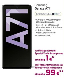 Kiel-Com Kiel - Smartphone Galaxy A71 Smartphone Galaxy A71 Angebot bei Kiel-Com Kiel im Prospekt "Magenta TV - Die Megathek"