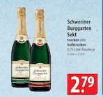 Sekt Trocken Angebote von Schweriner Burggarten bei famila Nordost Stralsund für 2,79 €