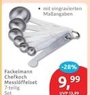 Chefkoch Messlöffelset von Fackelmann für 9,99 € bei budni im Angebot Chefkoch Messlöffelset von Fackelmann im aktuellen budni Prospekt