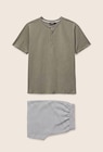 Pyjama T-shirt manches courtes et Short rayé en coton BIO GOTS - Monoprix Levallois Rouquier à Levallois-Perret Pyjama T-shirt manches courtes et Short rayé en coton BIO GOTS en promo chez Monoprix Levallois Rouquier Levallois-Perret à 17,99 €