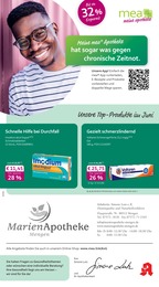 mea - meine apotheke Prospekt für Mengen mit 4 Seiten mea - meine apotheke Prospekt für Mengen: "Unsere Juni-Angebote", 4 Seiten, 01.06.2026 - 30.06.2026